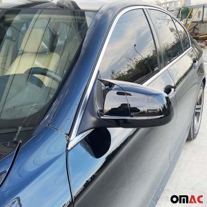 BMW 5 Series Mirror Cover - Omac - Bat Model ABS - Gloss Piano Black - '11-'13